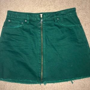 zip up jean skirt